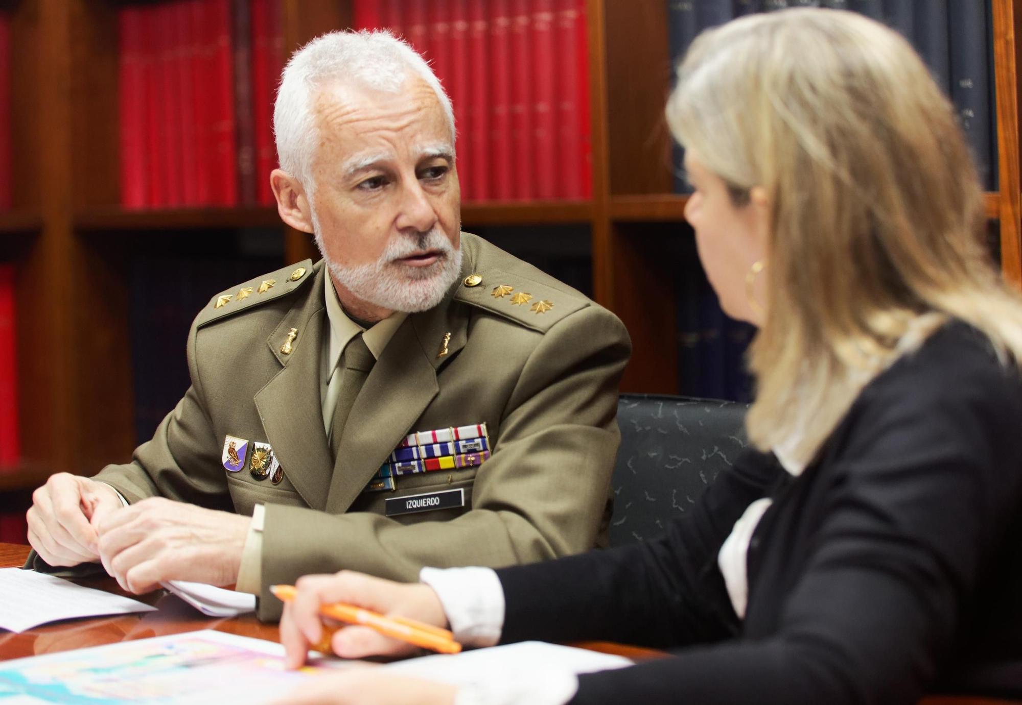 El coronel y subdelegado de Defensa en Castellón, Moisés Izquierdo, en un momento de la entrevista en 'Mediterráneo'.
