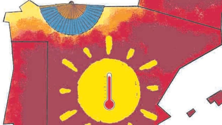 Ilustración sobre la subida de las temperaturas