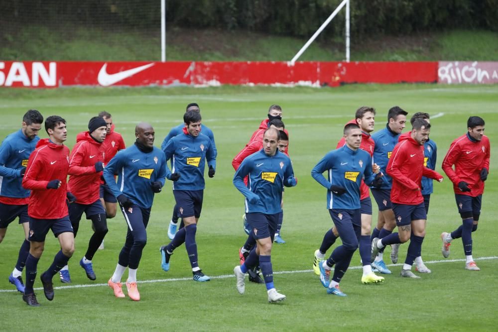 Entrenamiento del Sporting en Mareo.