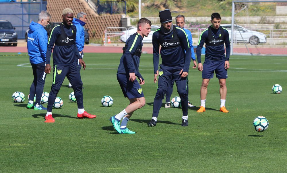 Entrenamiento del Málaga CF.