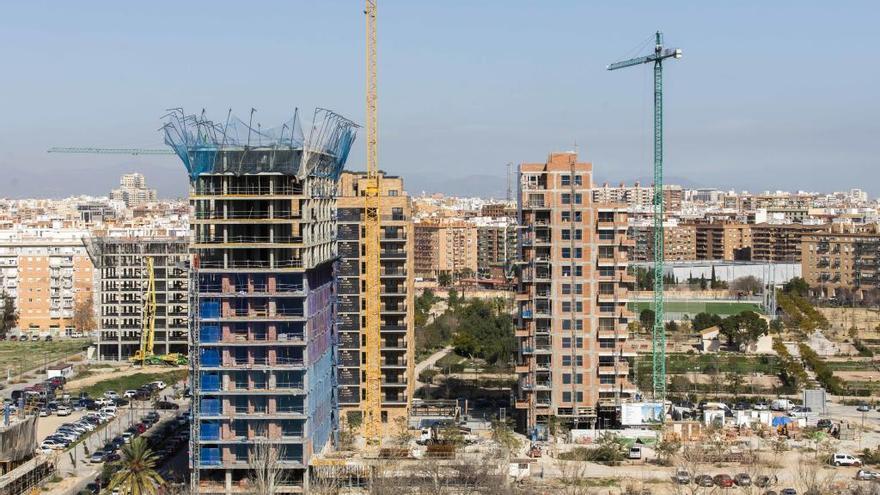 Viviendas en construcción en el PAI de Malilla Norte.