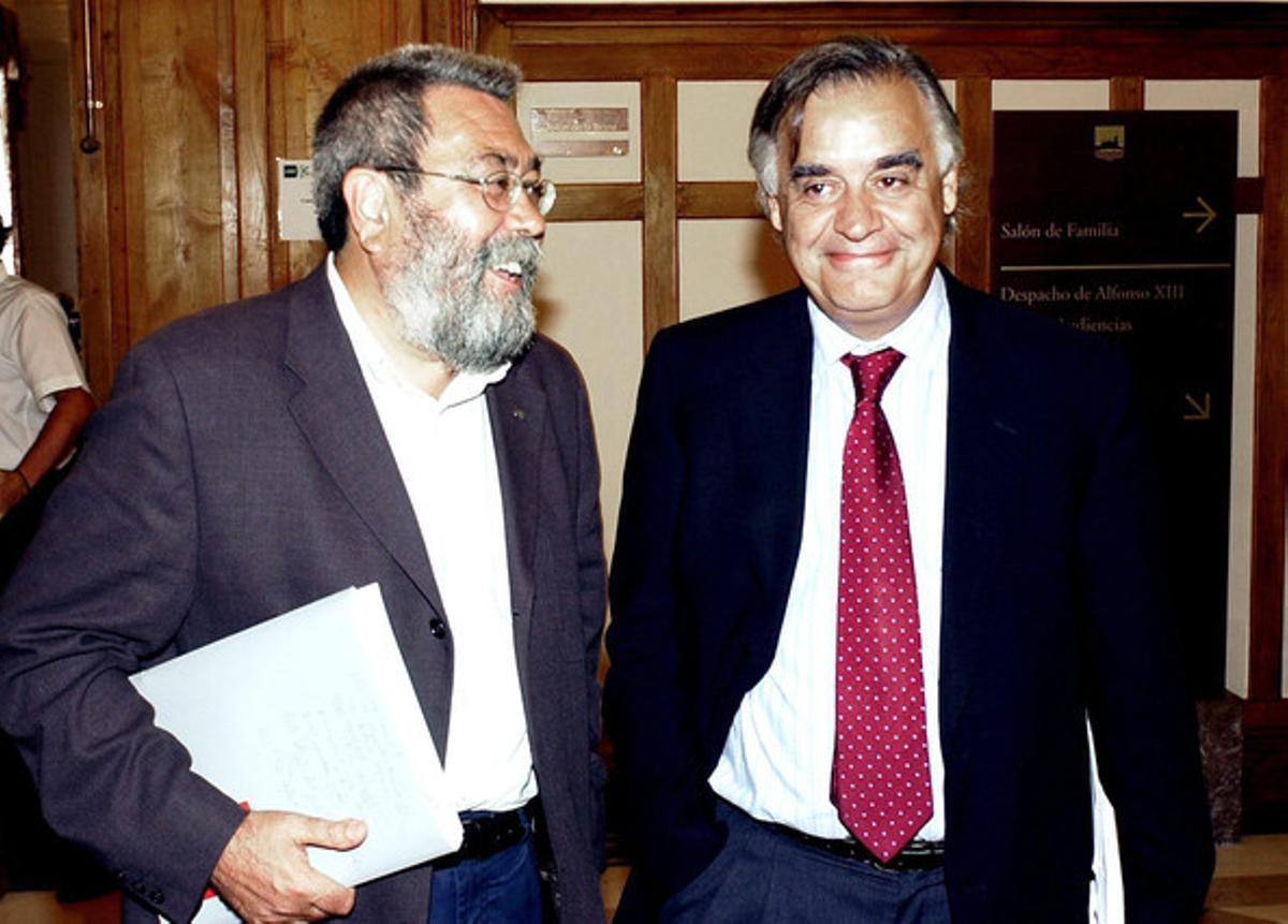 Cándido Méndez (esquerra) i Jaime Montalvo (dreta), en una imatge d’arxiu de l’any 2003. Cándido Méndez (esquerra) i Jaime Montalvo (dreta), en una imatge d’arxiu de l’any 2003.