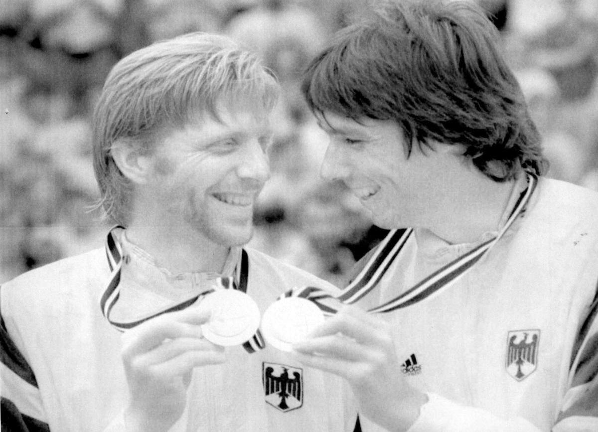 Boris Becker y Michael Stich, la pareja alemana que ganó el oro en los JJOO de Barcelona 1992.