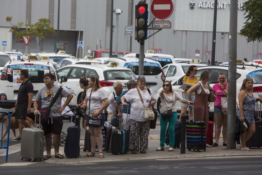 Los taxistas colapsan el centro de Alicante