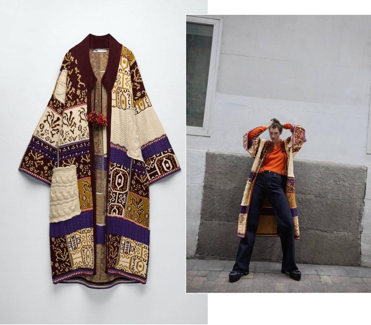 Abrigo kimono estilo 'patchwork'