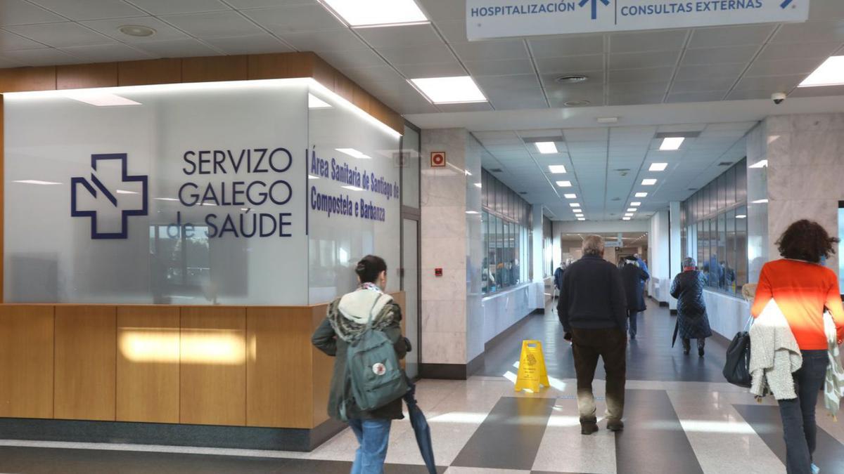 Entrada del Complexo Hospitalario Universitario de Santiago.