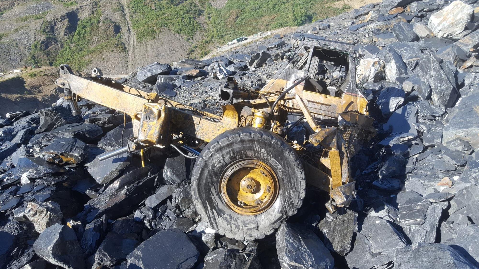 Las imágenes del accidente laboral mortal en una cantera de Carballeda de Valdeorras