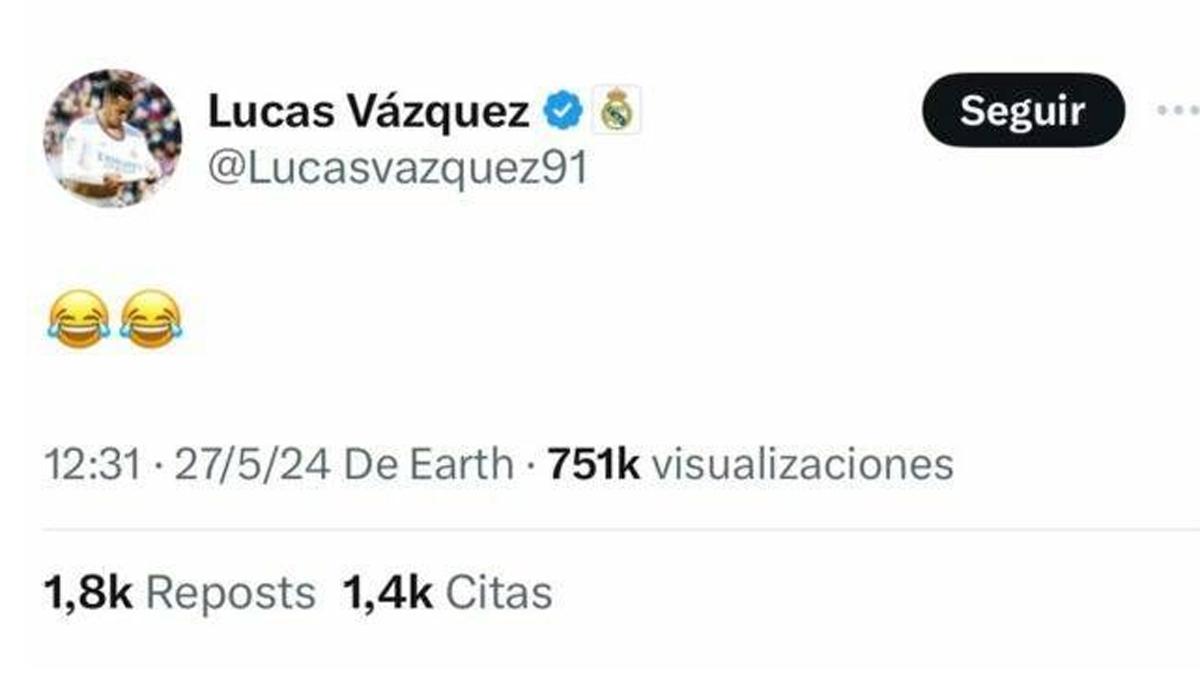 Lucas Vázquez's controversial tweet