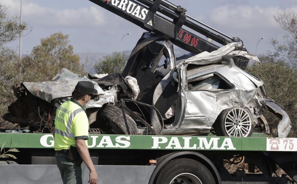 Atasco por un accidente en la autopista de Inca