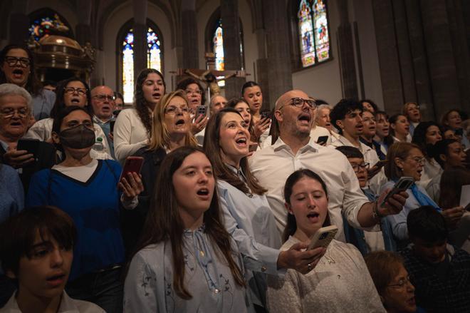Grabación en la Catedral de La Laguna del himno para la visita del Papa a España