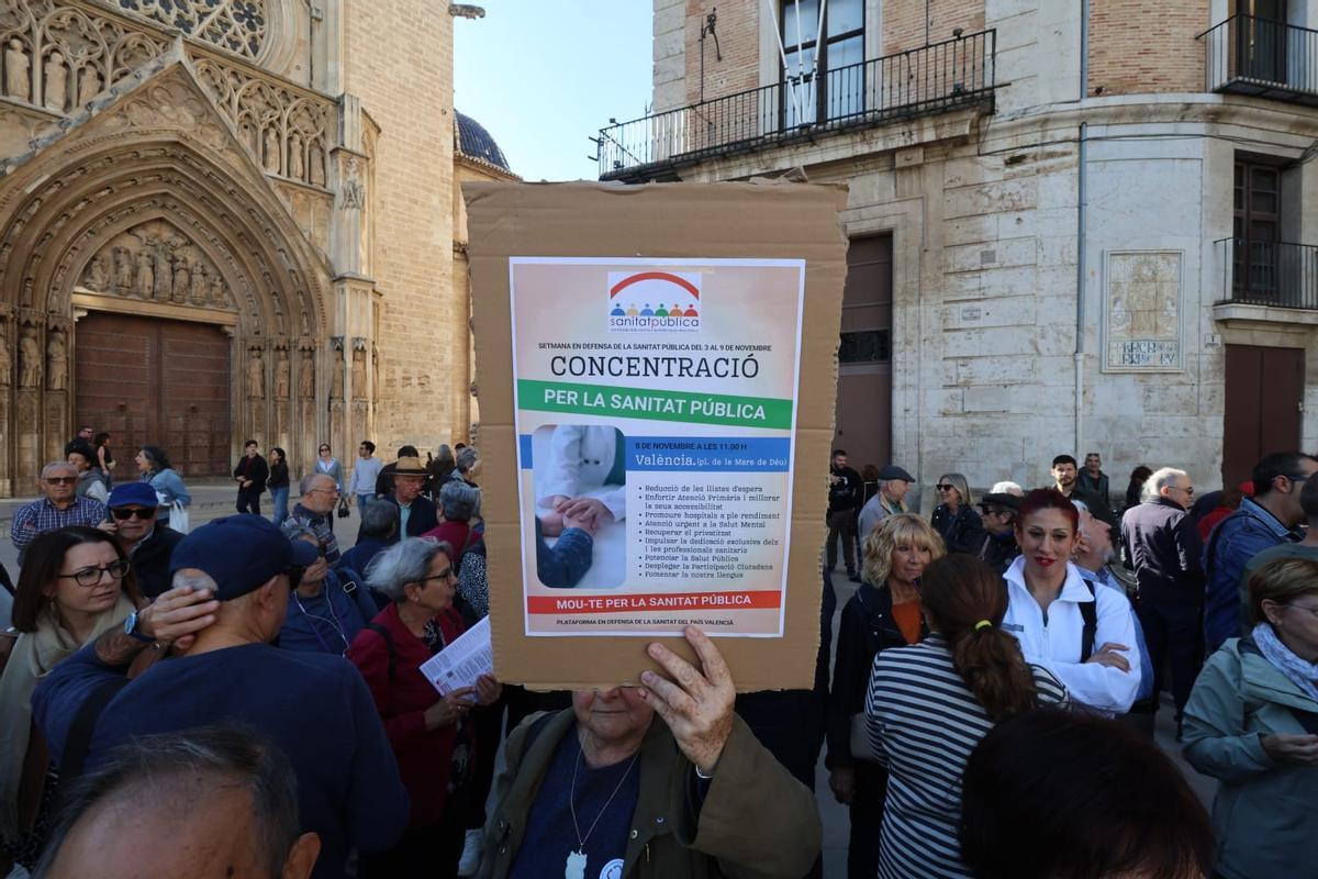 Protesta contra la privatización de la sanidad pública.
