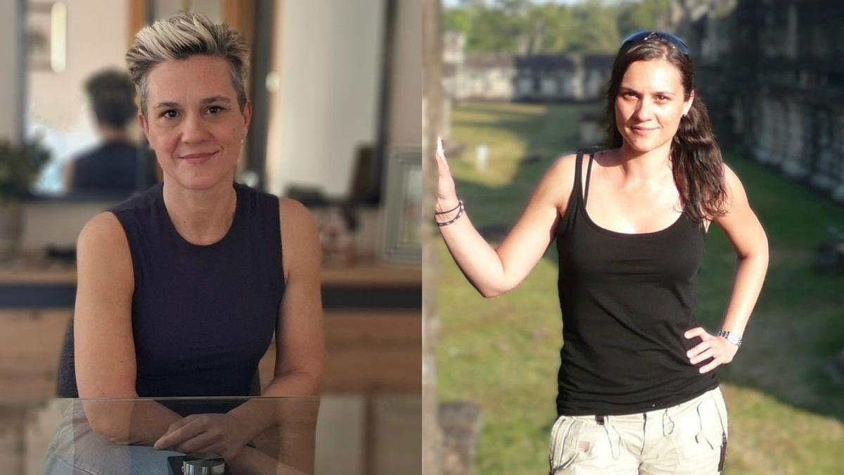 Teresa, en una fotografía actual y otra de 2007.