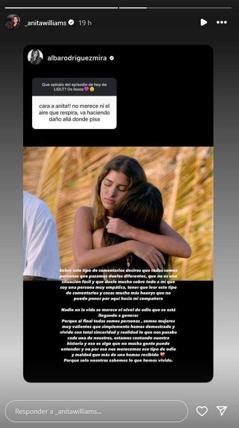 Alba defiente a Anita Williams