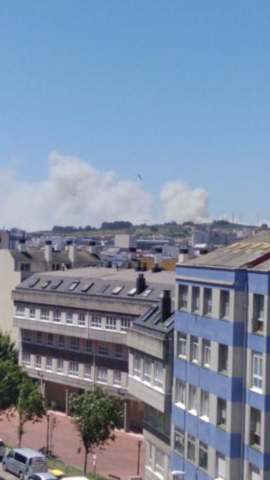 El humo se ha podido ver desde varios puntos de la ciudad. Se han visto afectadas entre cinco y seis hectáreas.
