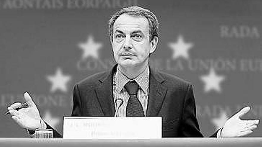 El presidente Zapatero, ayer, en Bruselas.