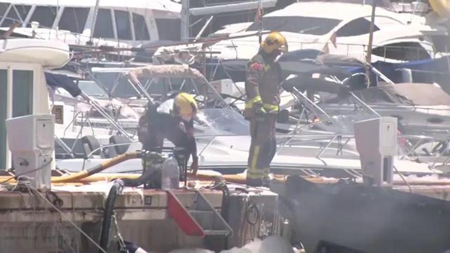 Un ferit crític i un de greu en un incendi controlat al port esportiu de Palamós