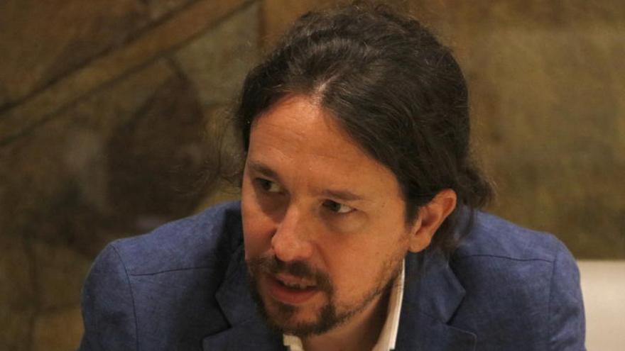 Iglesias, durant la reunió amb Quim Torra