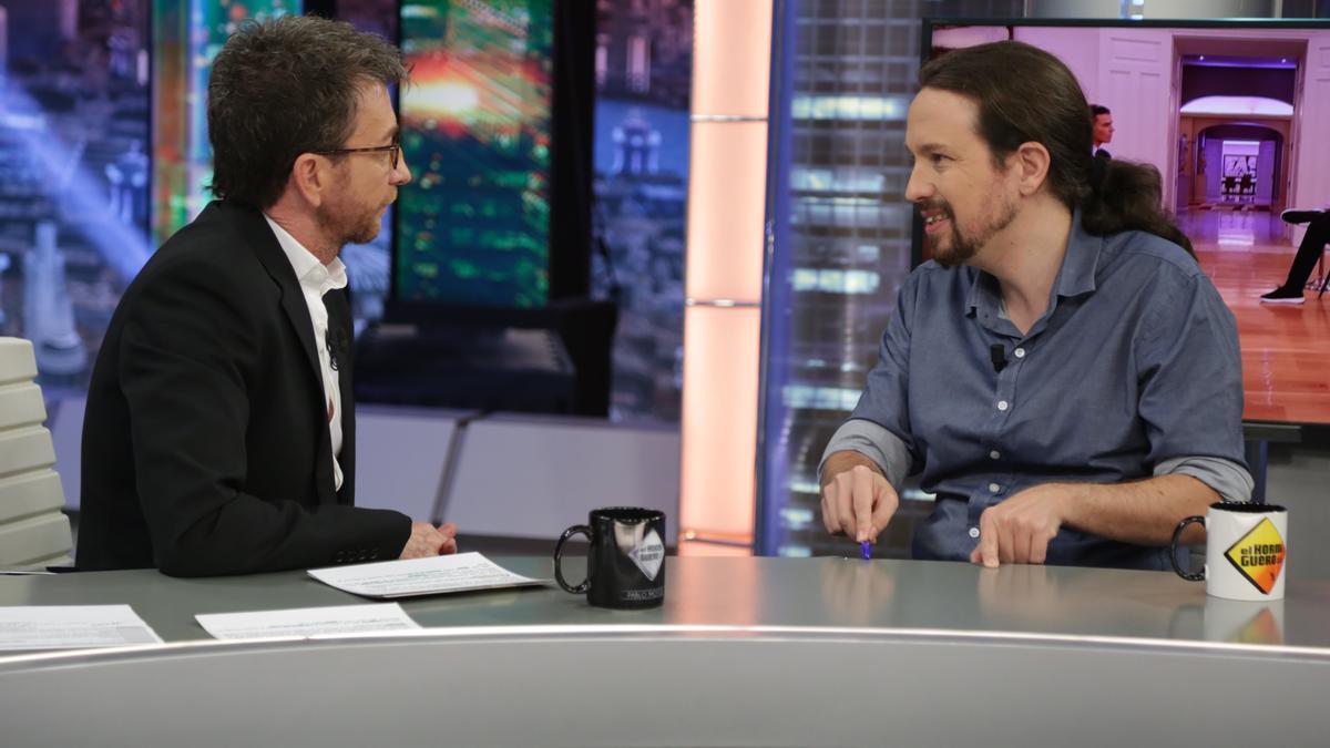 Pablo Motos y Pablo Iglesias cuando este último visitó El Hormiguero