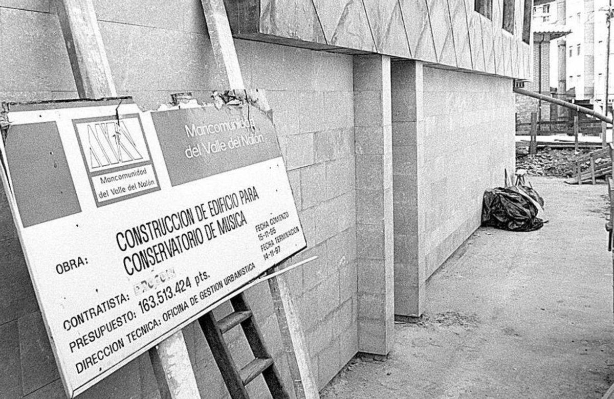 Obras de construcción del conservatorio en una imagen de archivo.