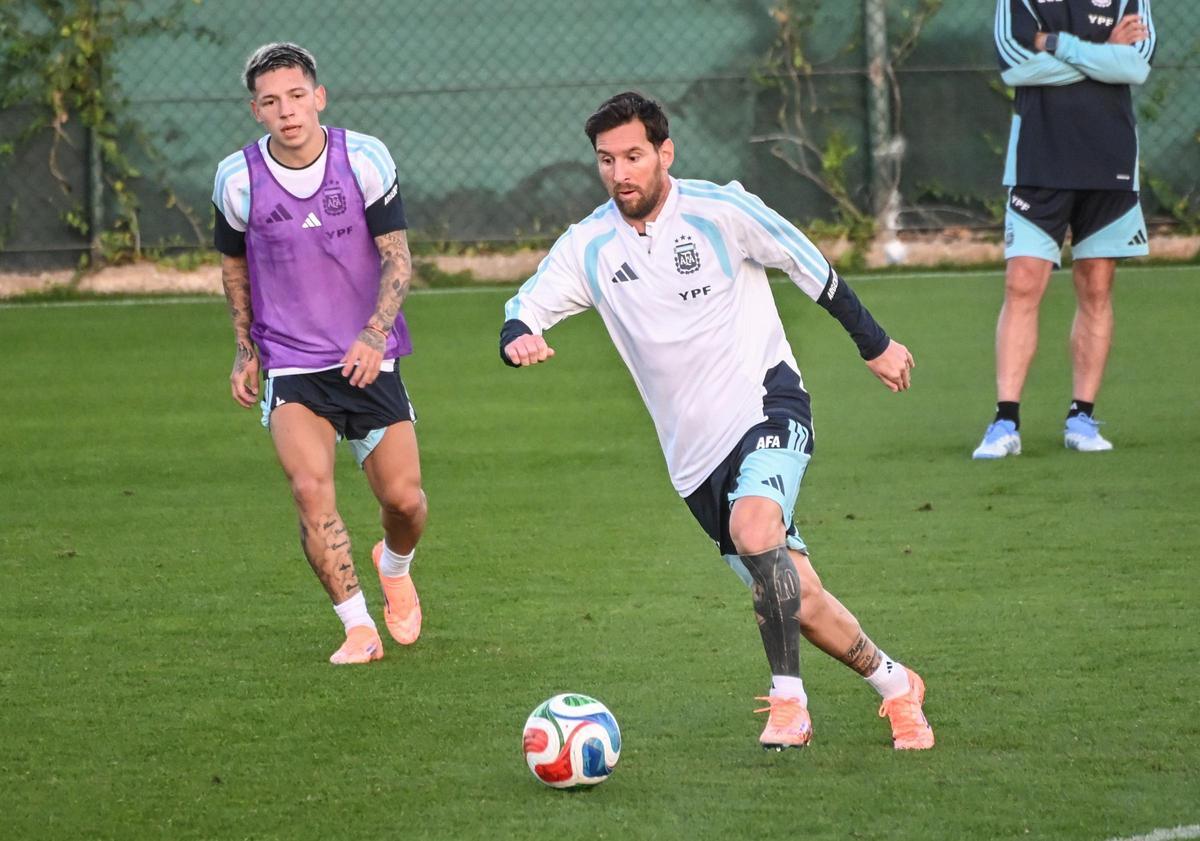 Las mejores imágenes del entrenamiento de la Selección Argentina de Leo Messi en Algorfa