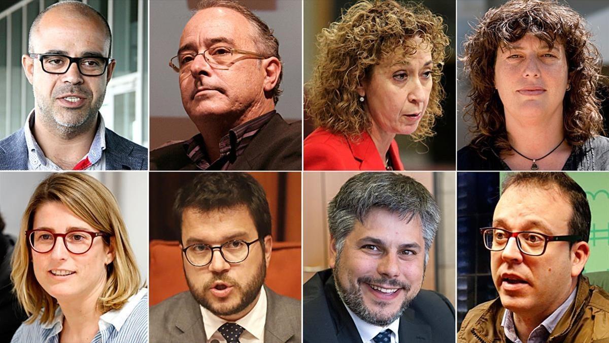 Miquel Buch, Josep Bargalló, Ester Capella, Teresa Jordà, Elsa Artadi, Pere Aragonès, Albert Batet y Marc Solsona