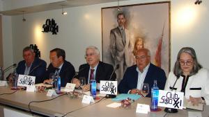 De izquierda a derecha, Lorenzo Ramos, secretario general de UPA; Pedro Barato, presidente de Asaja; José María Barreda, expresidente de Castilla-La Mancha, y Miguel Padilla, secretario general de Coag.