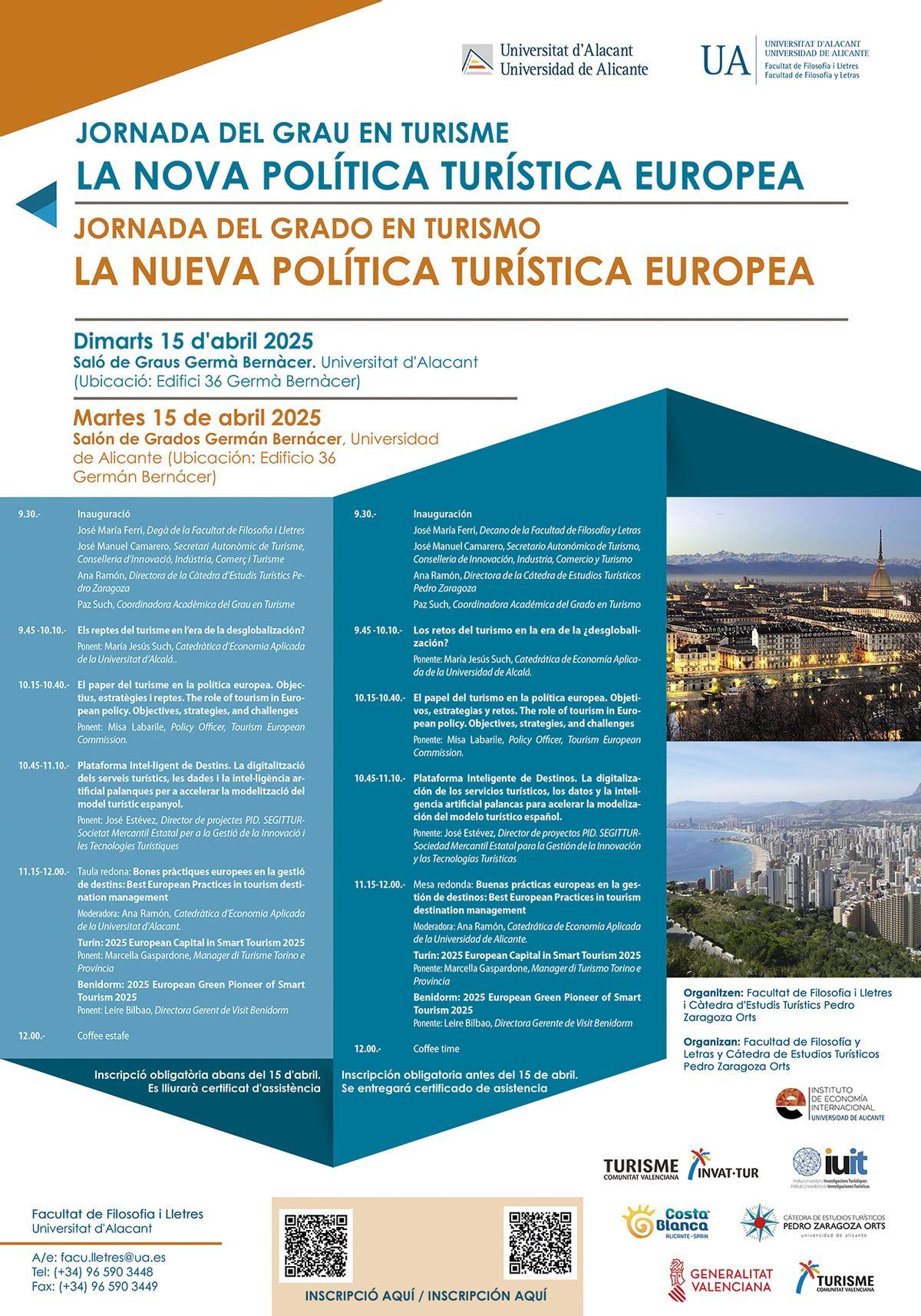 El programa de la jornada que se celebra este martes