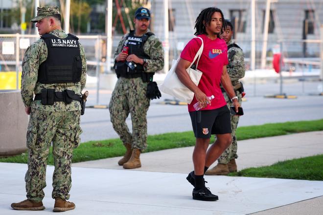 Así ha sido el entrenamiento del Barça en la Base Naval de la Marina de Annapolis para preparar el clásico