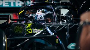 Bottas, antes de salir a la pista en Losail