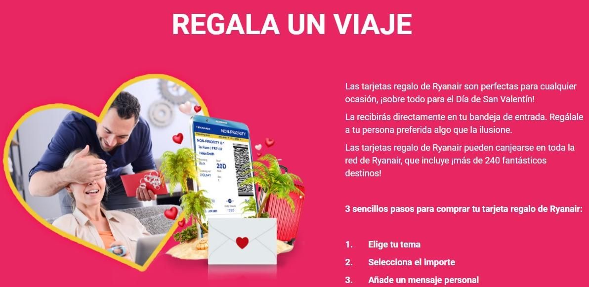 Promoción de la &#039;low cost&#039; Ryanair con motivo de San Valentín. 