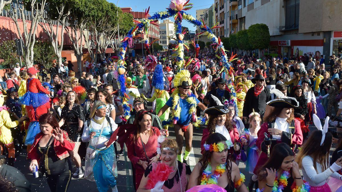 Imagen de archivo de la cabalgata de carnaval de Telde, del año 2019.