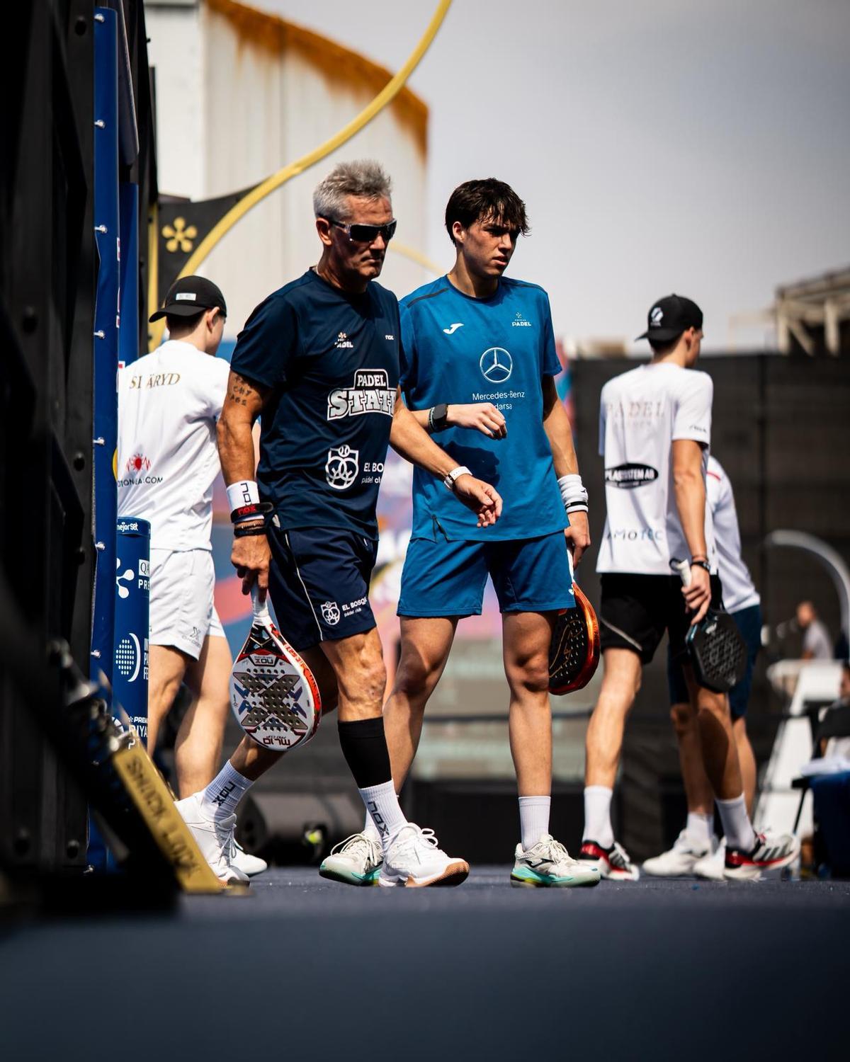 Miguel Lamperti y Alberto Trabanco en un partido de esta temporada