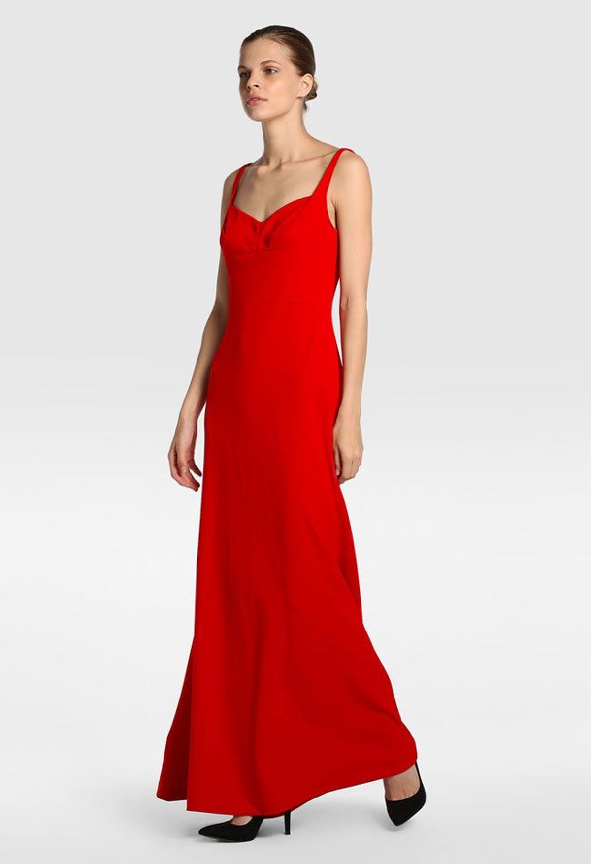 Vera Wang for Tintoretto: vestido rojo liso