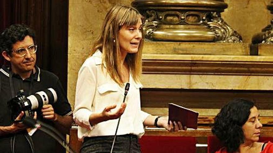 La diputada de CatECP Jéssica Albiach, ahir al Parlament