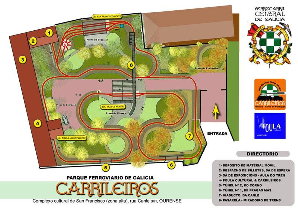 Plano del parque ferroviario de Os Carrileiros.