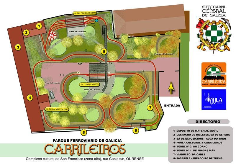 Plano del parque ferroviario de Os Carrileiros.