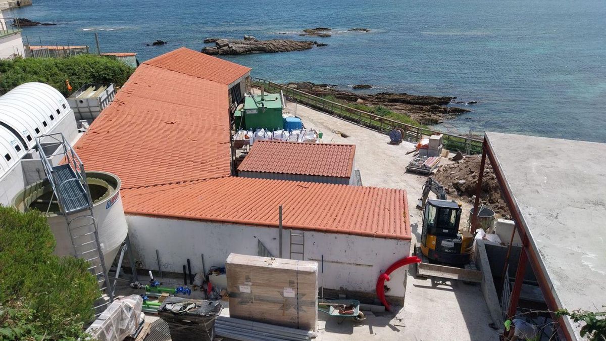 Obras de la nueva depuradora de la isla de Ons (Pontevedra).