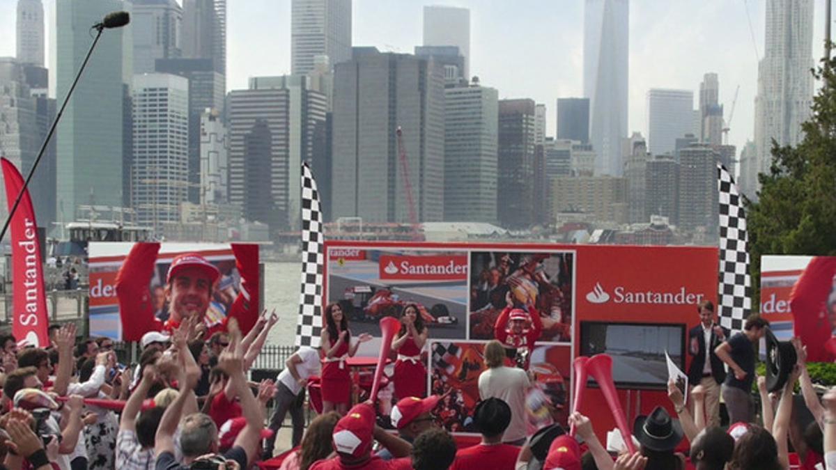 Fernando Alonso, durante el acto promocional en Nueva York