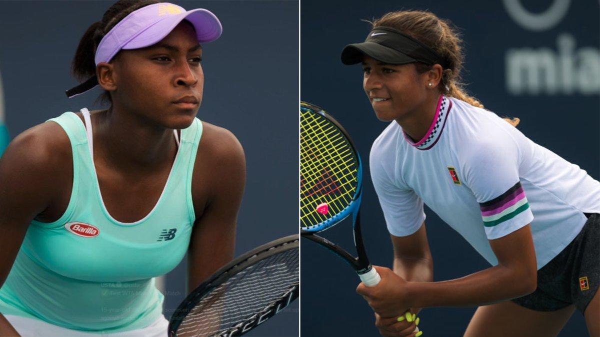 Gauff (izquierda) y Osuigwe (derecha) asombran en Miami