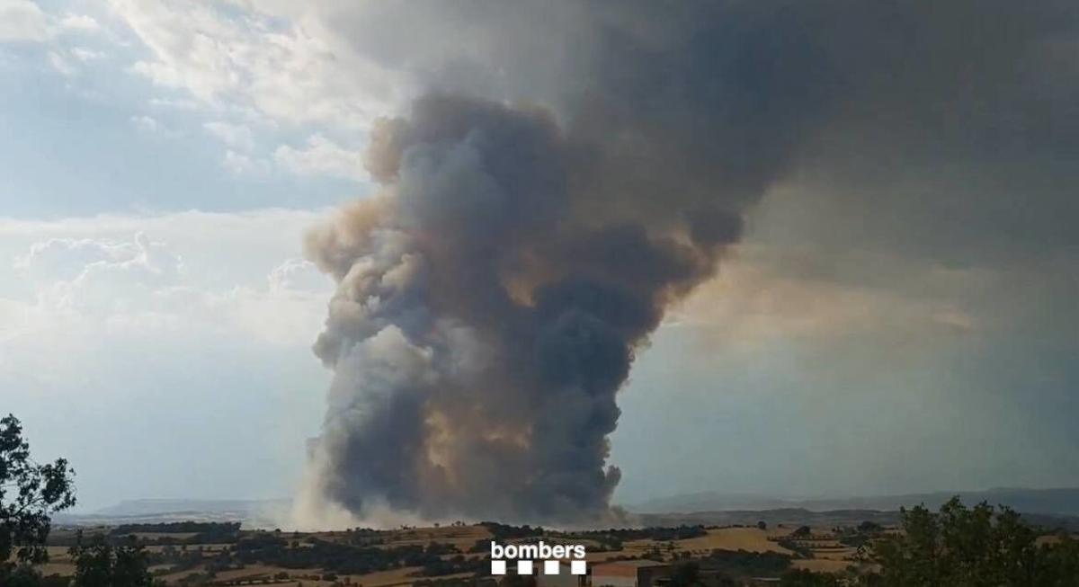 Incendio en la comarca de la Segarra (Lleida) que ha afectado más de 1.000 hectáreas. 