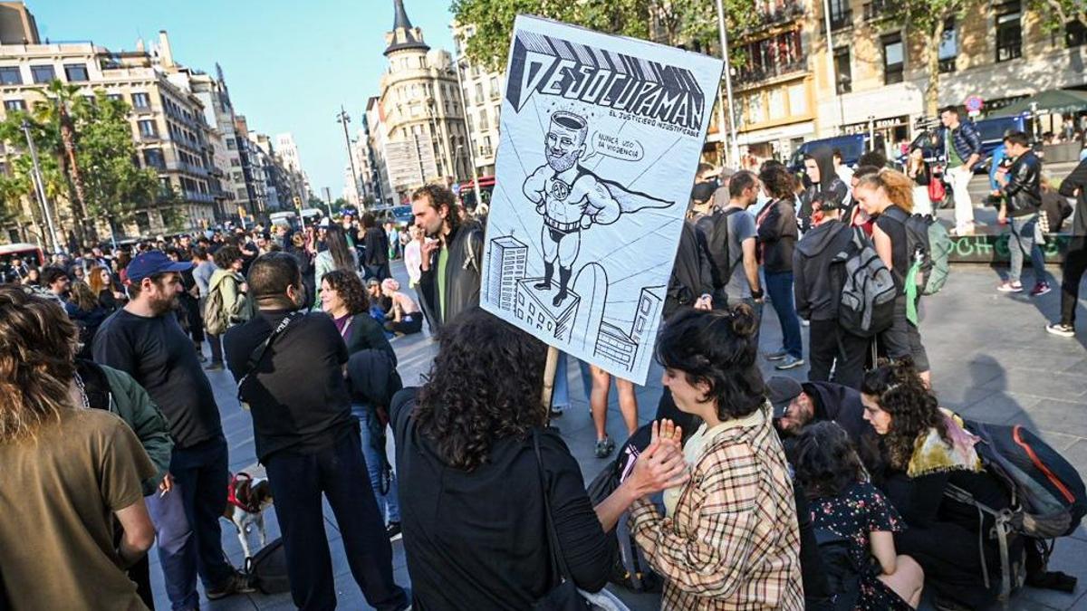 Manifestación antifascista de plaza Universitat