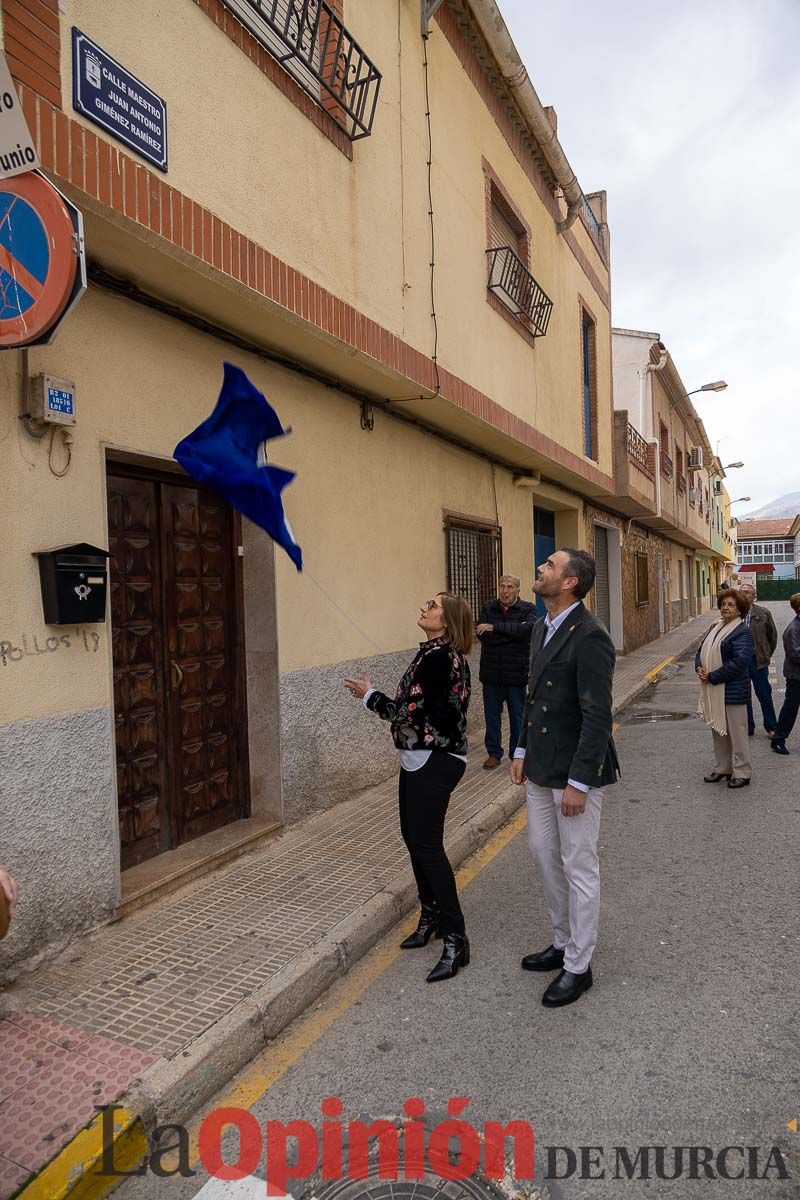 Una calle en Caravaca recuerda al profesor Juan Antonio Giménez Ramírez