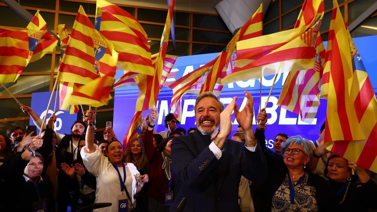 Vídeo | Jorge Azcón tras la victoria en el 8F: "Solo un partido puede decir que ha ganado las elecciones"