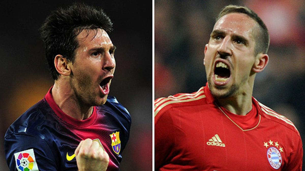 Leo Messi y Franck Ribery, estrellas del Barça y del Bayern, respectivamente