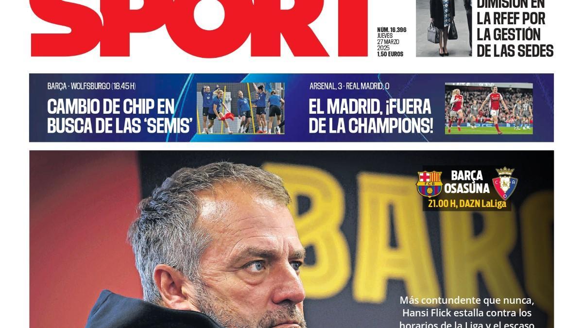 Esta es la portada de SPORT