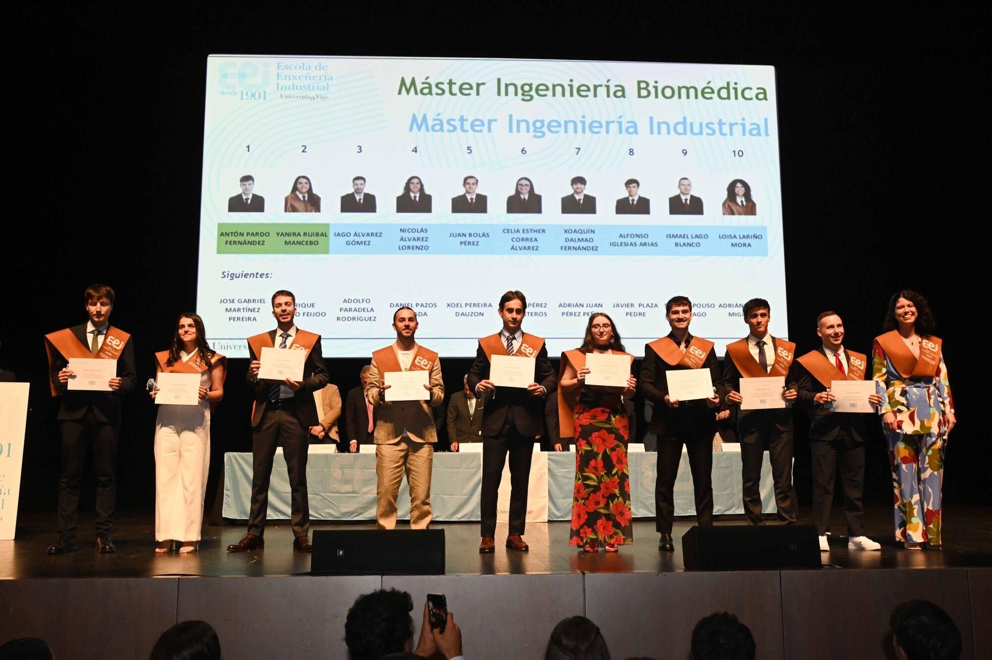 Graduación en el auditorio Mar de Vigo de la primera promoción de la Escuela de Ingeniería Industrial de los programas conjuntos de grado en Ingeniería Biomédica e Ingeniería en Electrónica Industrial y Automática, en Ingeniería Biomédica e Ingeniería Mecánica, y en Ingeniería en Electrónica Industrial y Automática e Ingeniería Mecánica.. Ingeniería.