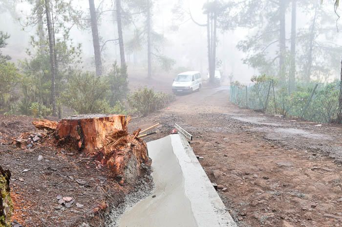 Obras en la carretera al área recreativa y zona ...