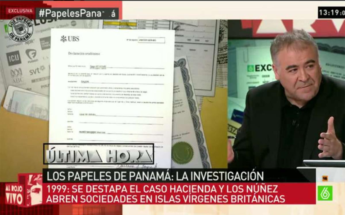 La Sexta mostró los documentos que supuestamente implican a los Núñez