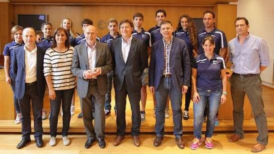 Los asistentes a la presentación de la selección gallega.
