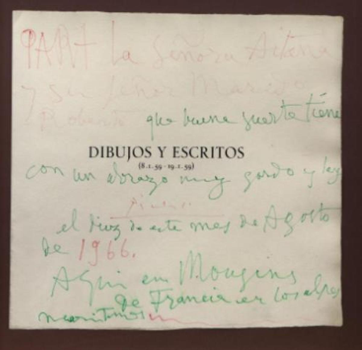 Anteportada escriba y firmada por Picasso, que se substa en la sala Retiro de Madrid el 26 de febrero